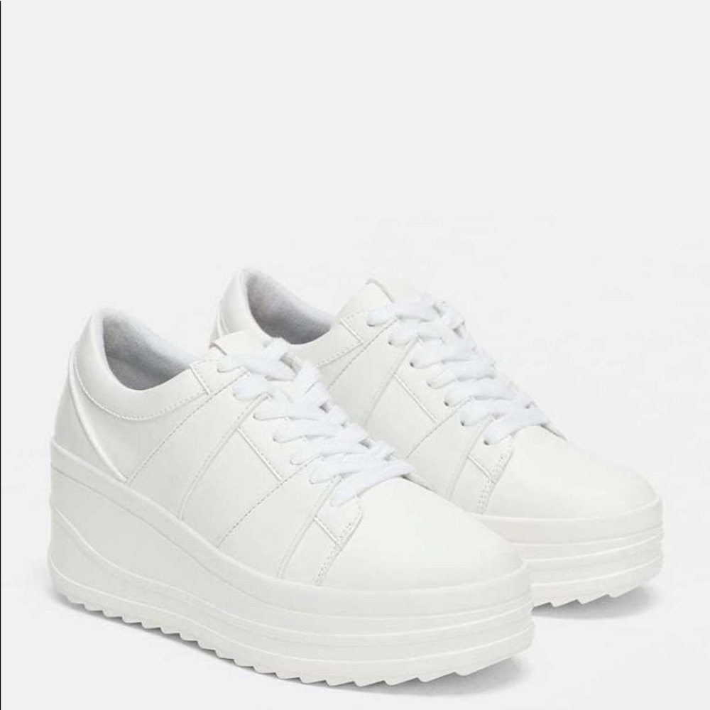 Zara white platform sneakers